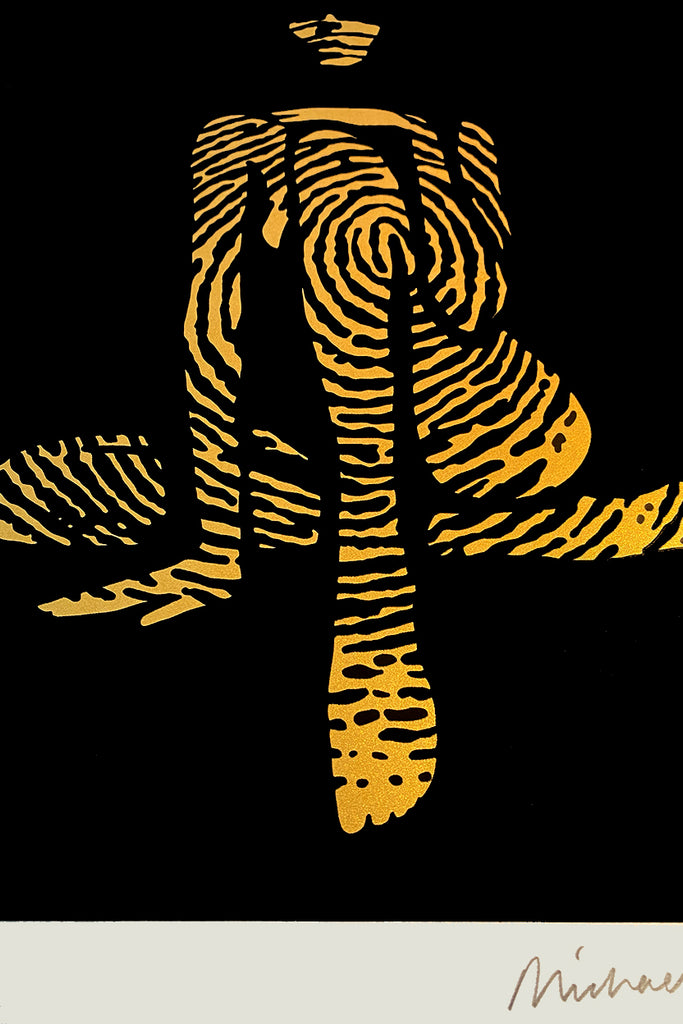 GOLDFINGER: Gold ink Screenprint.
