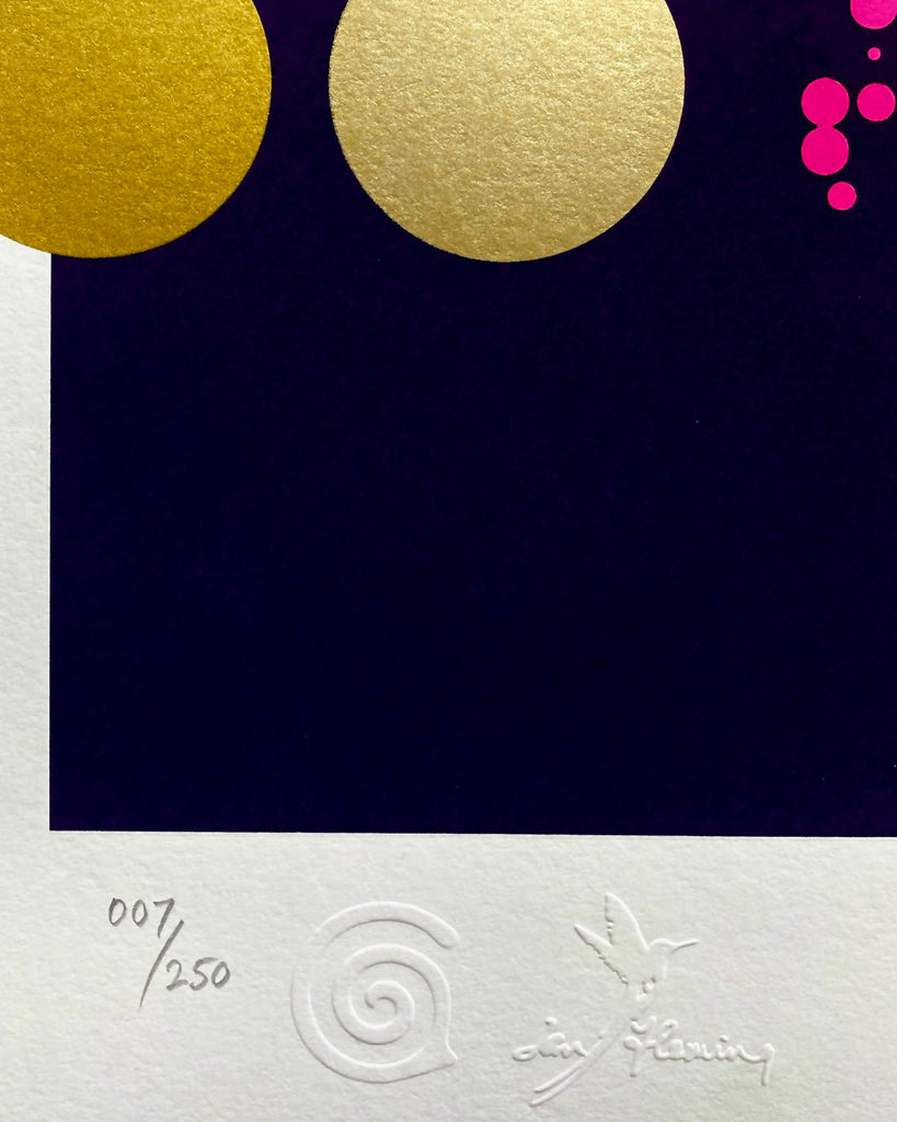 LIVE AND LET DIE: 2 Tone Gold ink Screenprint.