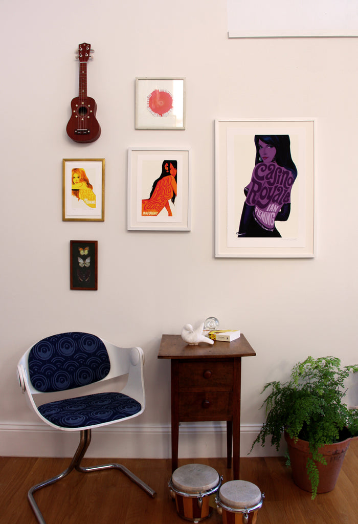 Framed James Bond 007 book cover art print