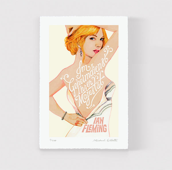 ON HER MAJESTY'S SECRET SERVICE: James Bond book cover art print