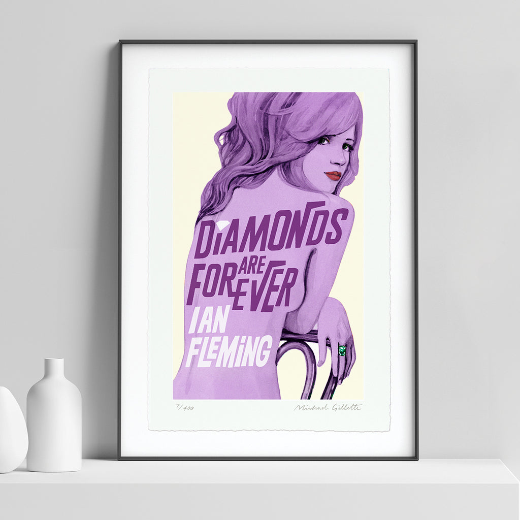 James Bond book cover art print Diamonds are Forever