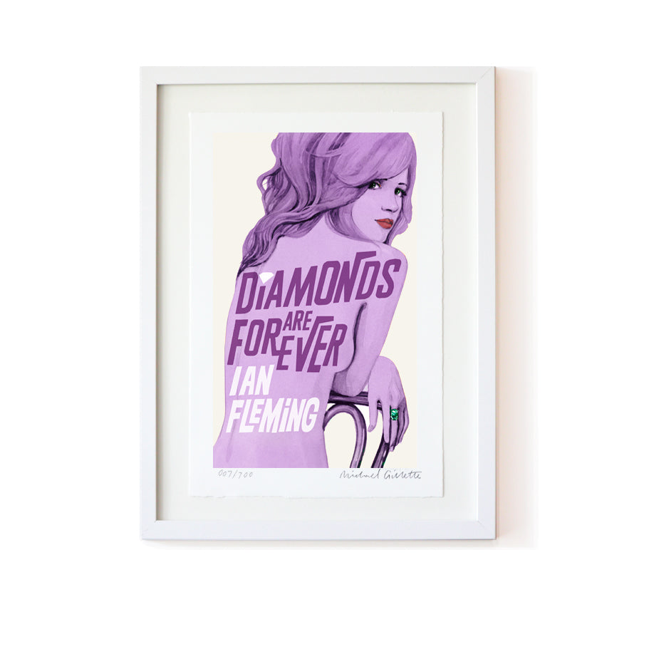 James Bond art print poster 007 Diamonds are Forever book cover