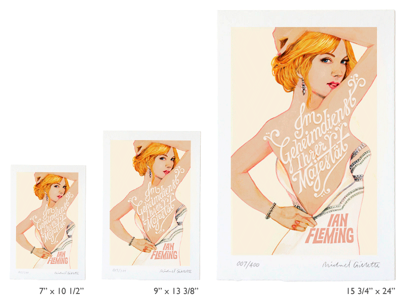 James Bond 007 book cover art print