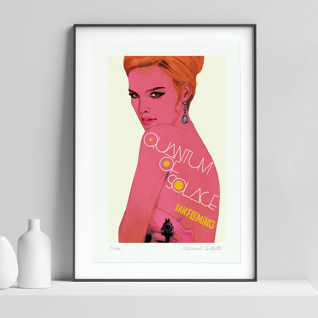 Quantum of solace 007 James Bond book cover art print framed