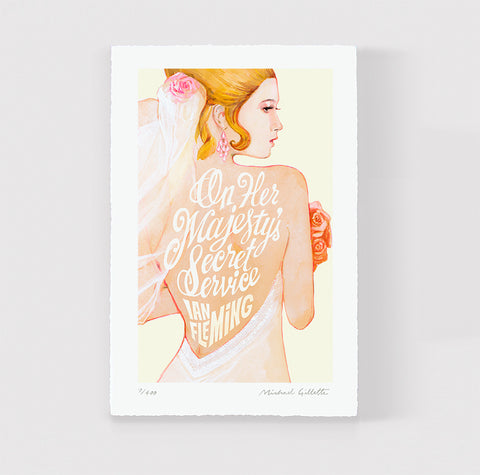 On Her Majesty's Secret Service James Bond 007 book cover art print